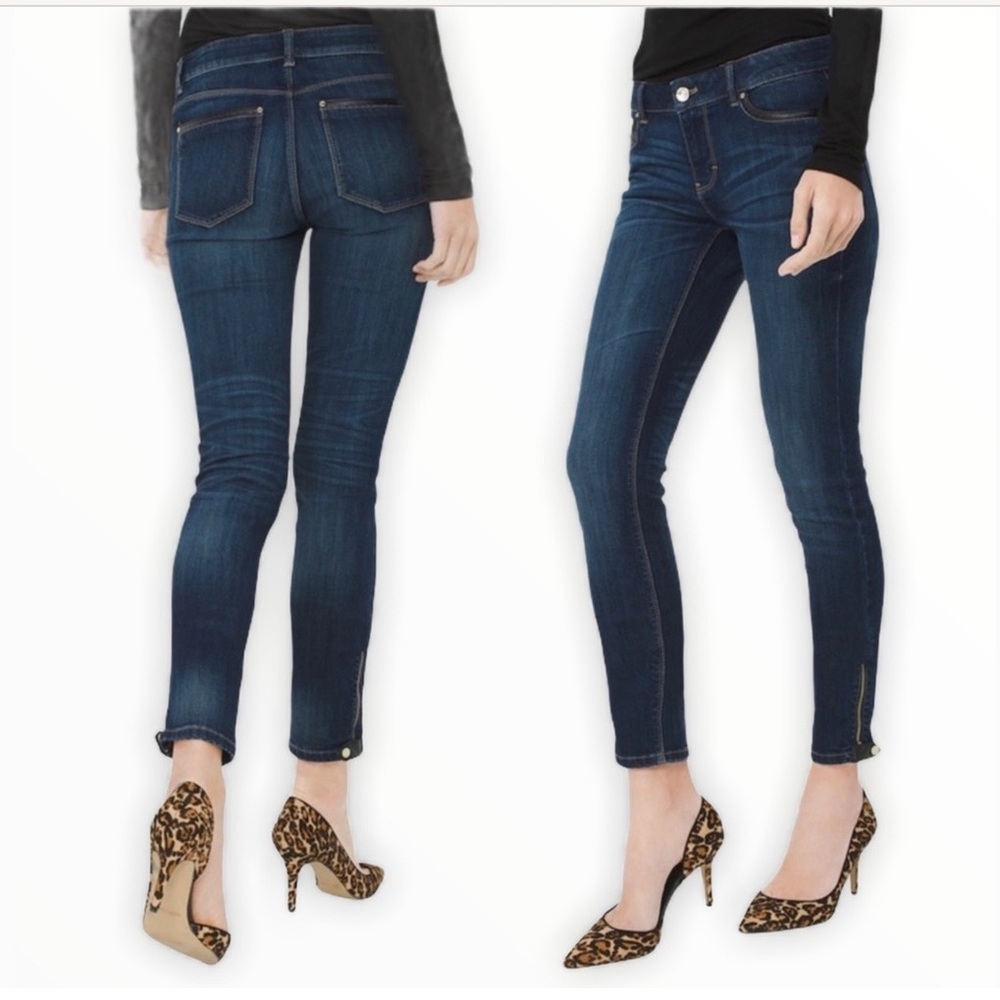 White House Black Market Leather Trim Skimmer Jean